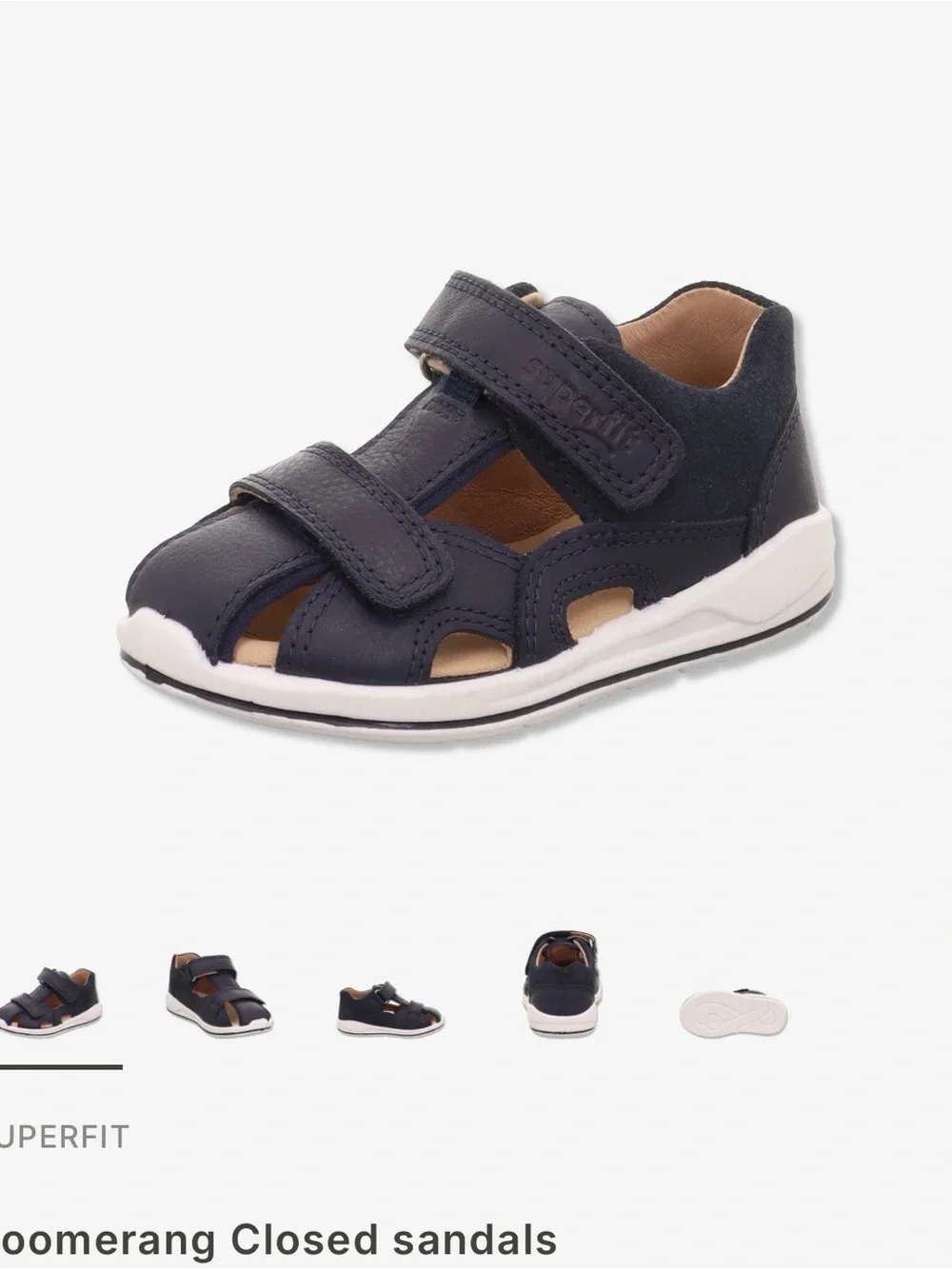 Superfit Boomerang leather closed sandals EU23 US6.5